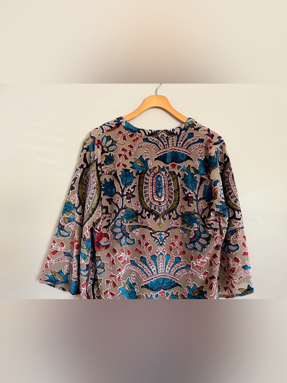Feathers by Tolani Dress Womens Small S Velvet Burnout Tunic Paisley Lace Small - Picture 9 of 16